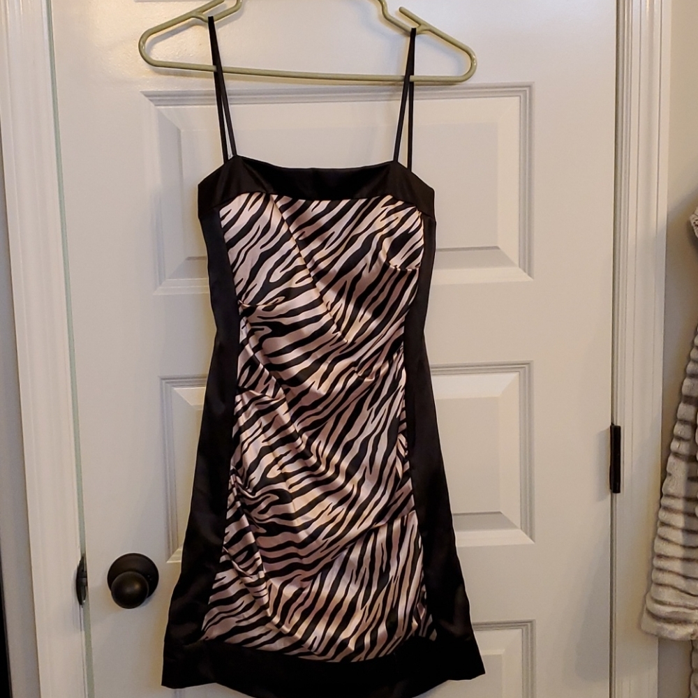 Womens black and pink zebra dress.